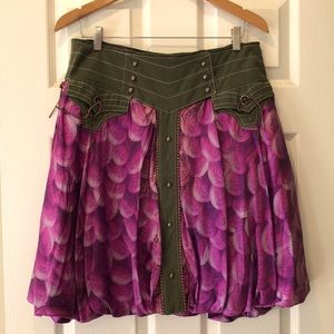 NWT Oilily Silk Skirt “Trippy” - Size 40 (US 8/10), Purple